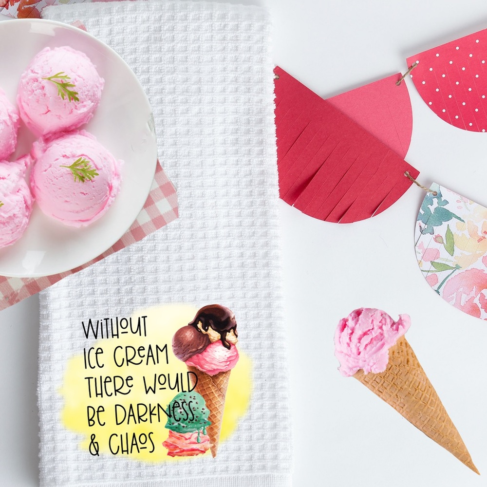 Without Ice Cream Darkness and Chaos Waffle Towel